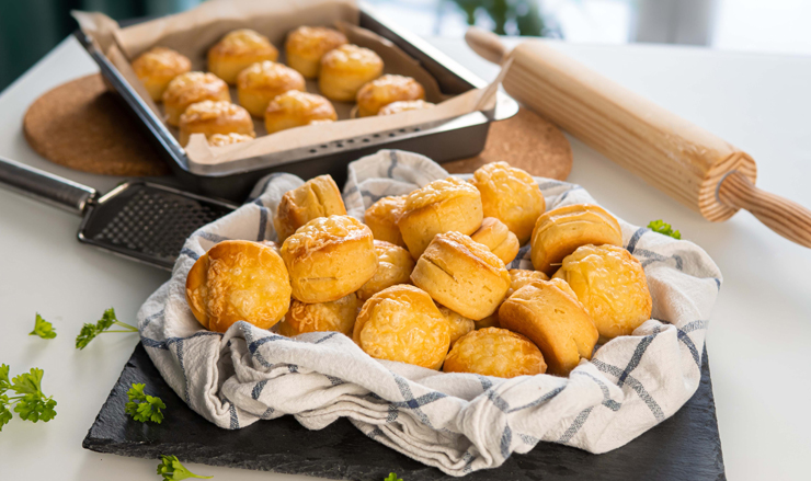 Cheese scones with Lebanese Style Labneh